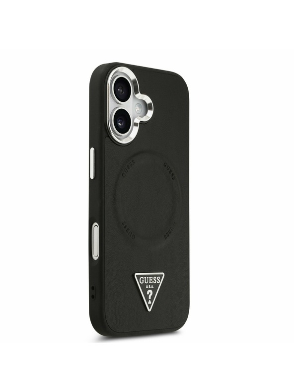 Guess Guess PU Leather Triangle Logo MagSafe Zadní Kryt pro iPhone 17 Black