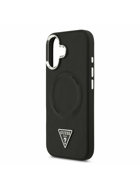 Guess Guess PU Leather Triangle Logo MagSafe Zadní Kryt pro iPhone 17 Black