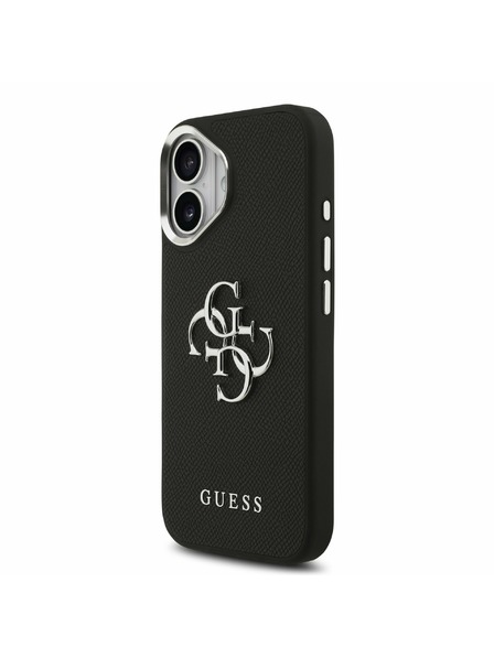 Guess Guess PU Grained 4G Metal Logo Zadní Kryt pro iPhone 17 Black
