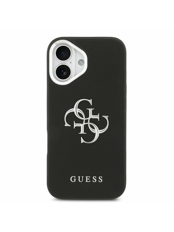 Guess Guess PU Grained 4G Metal Logo Zadní Kryt pro iPhone 17 Black