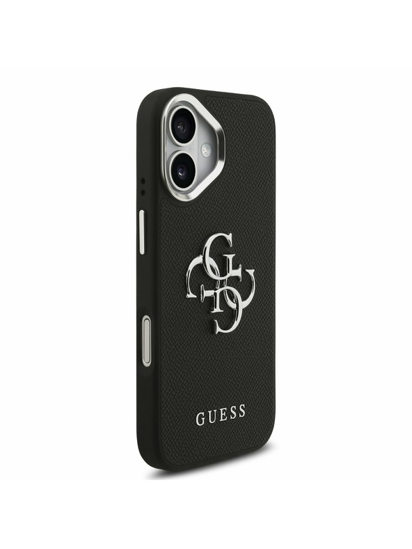 Guess Guess PU Grained 4G Metal Logo Zadní Kryt pro iPhone 17 Black