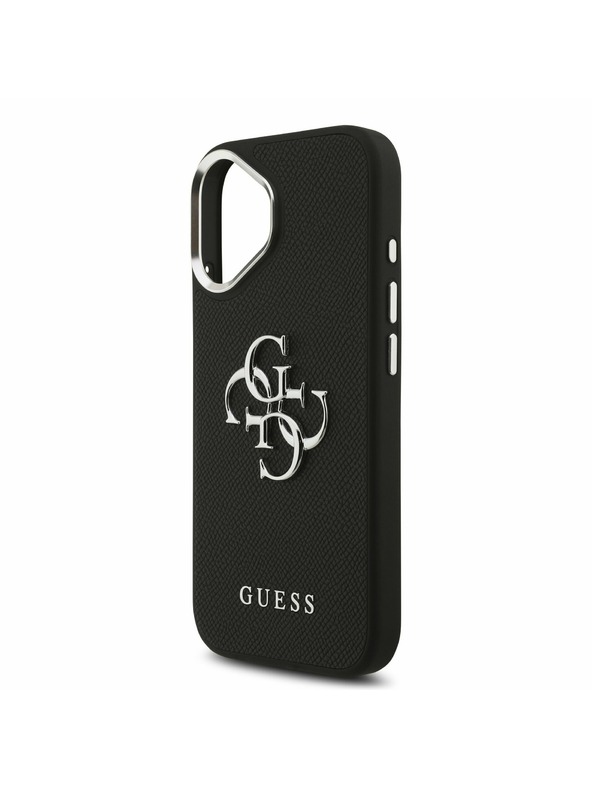 Guess Guess PU Grained 4G Metal Logo Zadní Kryt pro iPhone 17 Black