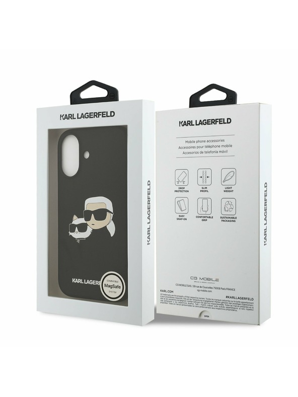Karl Lagerfeld Karl Lagerfeld Liquid Silicone Double Heads MagSafe Zadní Kryt pro iPhone 17 Black