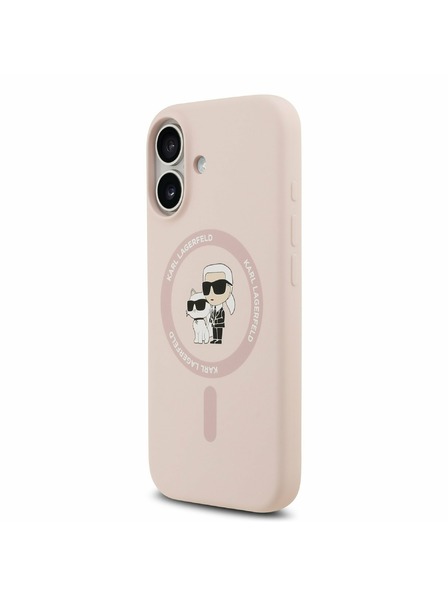 Karl Lagerfeld Karl Lagerfeld Liquid Silicone Karl and Choupette MagSafe Zadní Kryt pro iPhone 17 Pink
