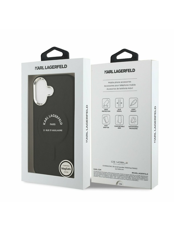 Karl Lagerfeld Karl Lagerfeld PU RSG Logo MagSafe Zadní Kryt pro iPhone 17 Black