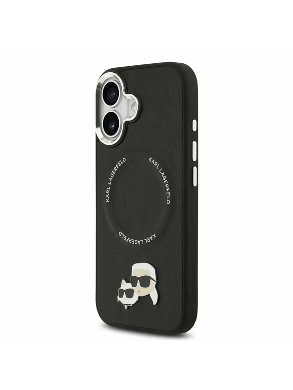 Karl Lagerfeld Karl Lagerfeld PU Karl and Choupette Heads Pins MagSafe Zadní Kryt pro iPhone 17 Black