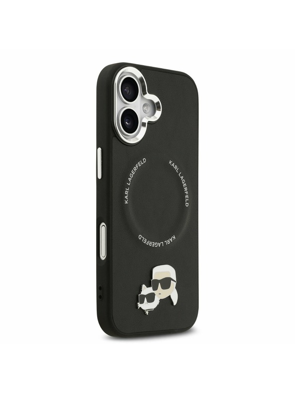 Karl Lagerfeld Karl Lagerfeld PU Karl and Choupette Heads Pins MagSafe Zadní Kryt pro iPhone 17 Black