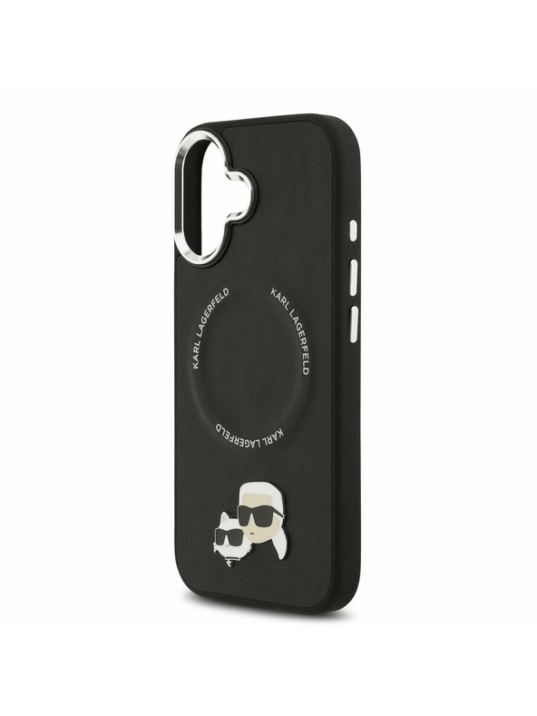 Karl Lagerfeld Karl Lagerfeld PU Karl and Choupette Heads Pins MagSafe Zadní Kryt pro iPhone 17 Black