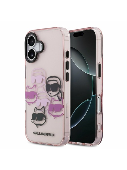 Karl Lagerfeld Karl Lagerfeld IML Multi K&CH Heads Zadní Kryt pro iPhone 17 Pink