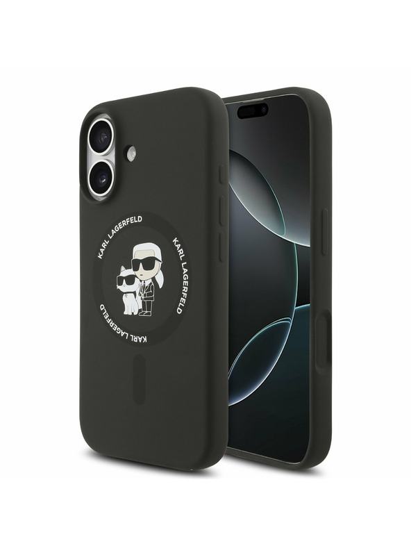 Karl Lagerfeld Karl Lagerfeld Liquid Silicone Karl and Choupette MagSafe Zadní Kryt pro iPhone 17 Black