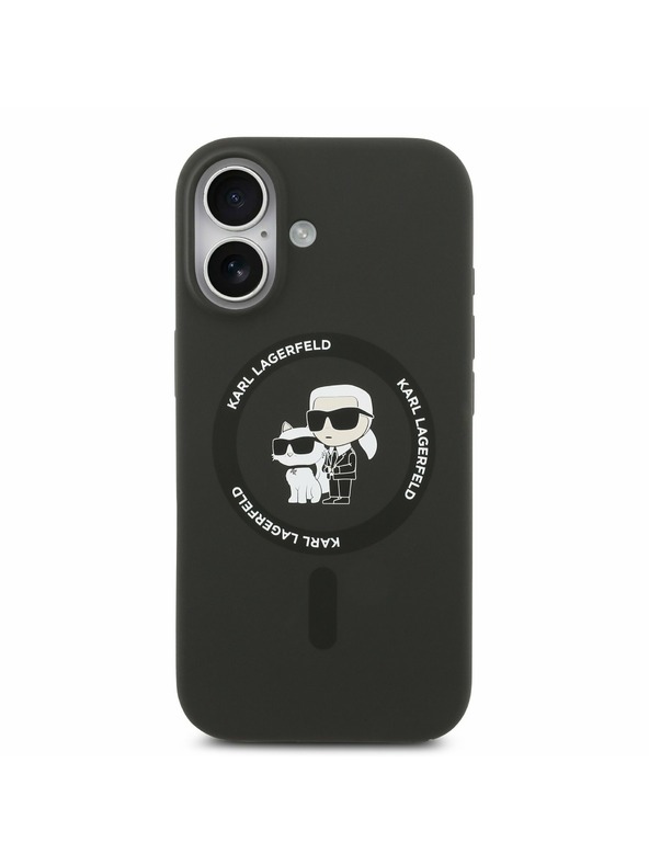 Karl Lagerfeld Karl Lagerfeld Liquid Silicone Karl and Choupette MagSafe Zadní Kryt pro iPhone 17 Black