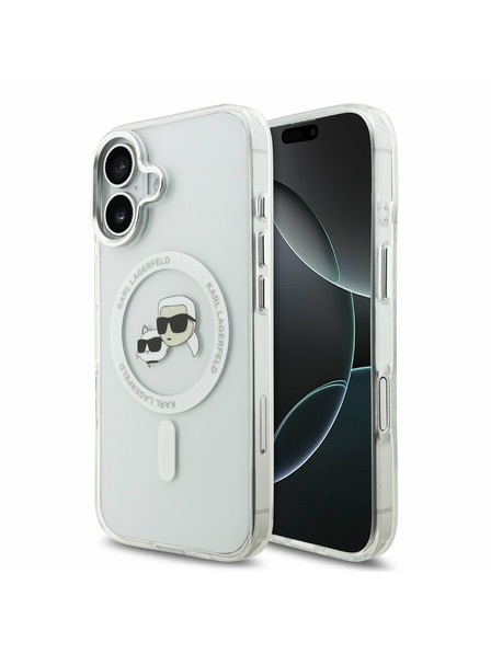Karl Lagerfeld Karl Lagerfeld IML K&CH Heads Metal Frame MagSafe Zadní Kryt pro iPhone 17 Transparent
