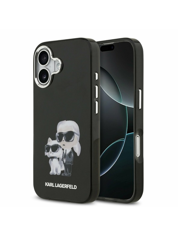 Karl Lagerfeld Karl Lagerfeld IML Aquarelle Karl and Choupette Zadní Kryt pro iPhone 17 Black