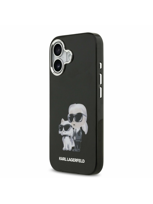 Karl Lagerfeld Karl Lagerfeld IML Aquarelle Karl and Choupette Zadní Kryt pro iPhone 17 Black