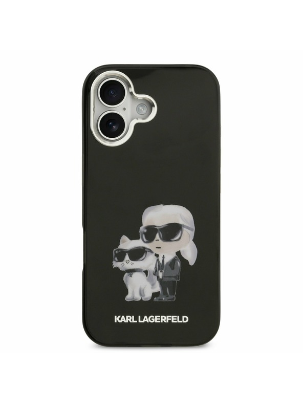 Karl Lagerfeld Karl Lagerfeld IML Aquarelle Karl and Choupette Zadní Kryt pro iPhone 17 Black