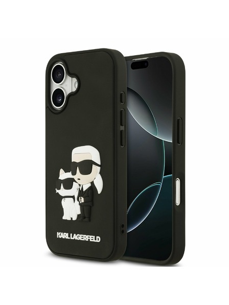 Karl Lagerfeld Karl Lagerfeld 3D Rubber Karl and Choupette Zadní Kryt pro iPhone 17 Black