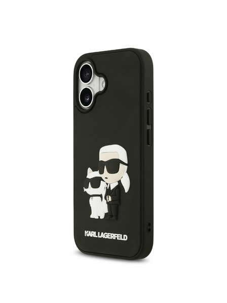 Karl Lagerfeld Karl Lagerfeld 3D Rubber Karl and Choupette Zadní Kryt pro iPhone 17 Black