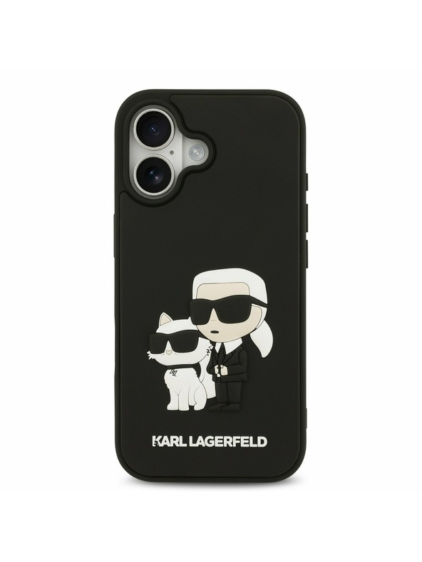 Karl Lagerfeld Karl Lagerfeld 3D Rubber Karl and Choupette Zadní Kryt pro iPhone 17 Black