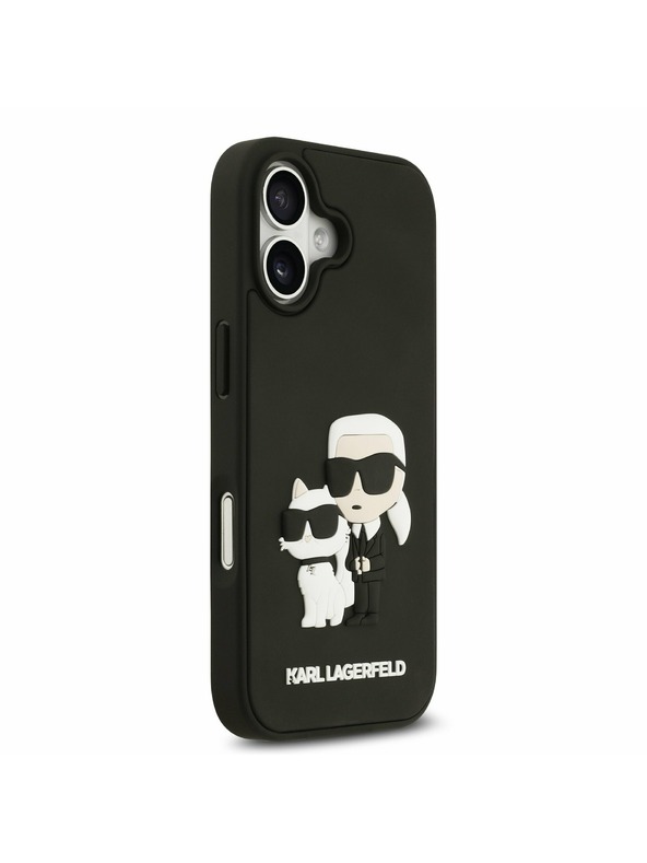 Karl Lagerfeld Karl Lagerfeld 3D Rubber Karl and Choupette Zadní Kryt pro iPhone 17 Black