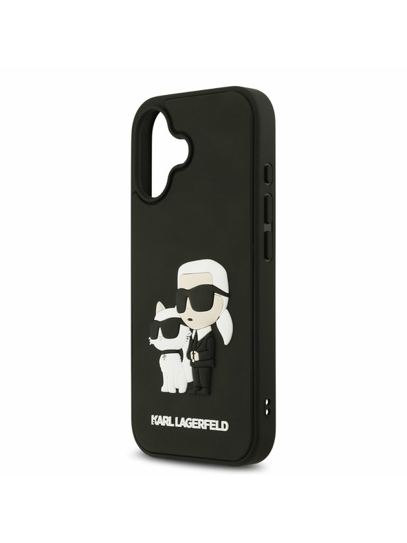 Karl Lagerfeld Karl Lagerfeld 3D Rubber Karl and Choupette Zadní Kryt pro iPhone 17 Black