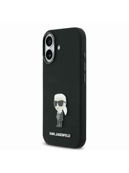 Karl Lagerfeld Karl Lagerfeld Liquid Silicone Metal Ikonik Zadní Kryt pro iPhone 17 Black