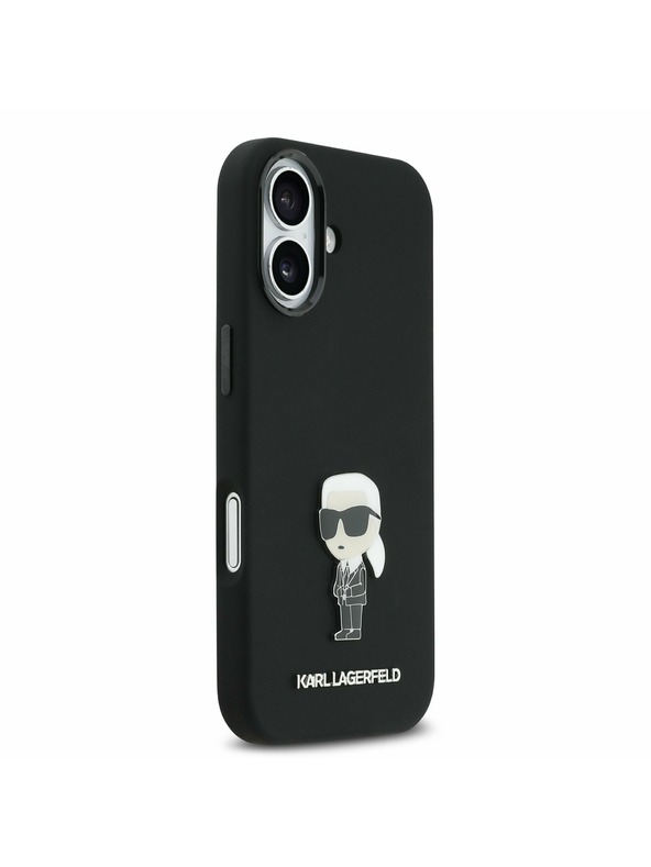 Karl Lagerfeld Karl Lagerfeld Liquid Silicone Metal Ikonik Zadní Kryt pro iPhone 17 Black