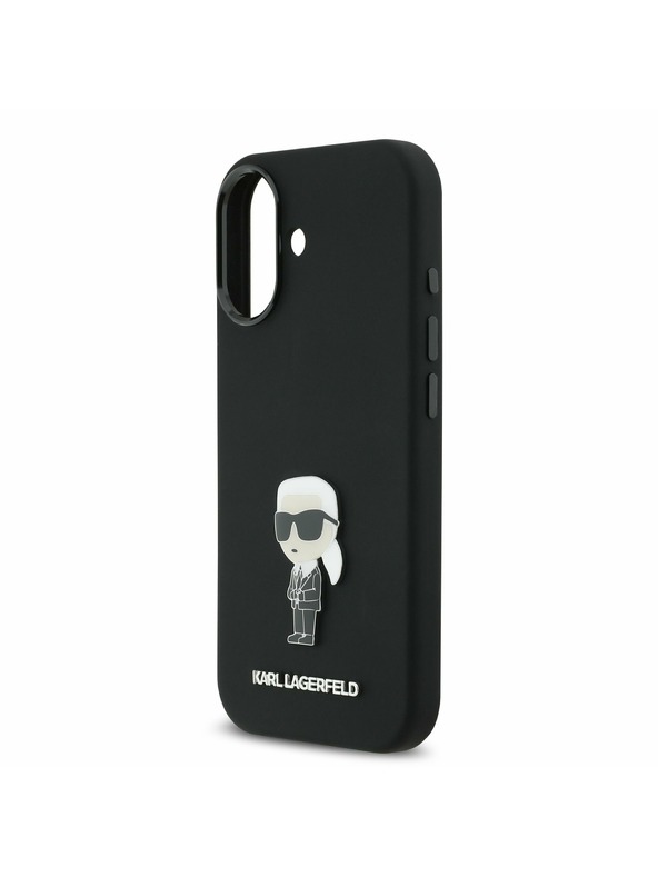 Karl Lagerfeld Karl Lagerfeld Liquid Silicone Metal Ikonik Zadní Kryt pro iPhone 17 Black