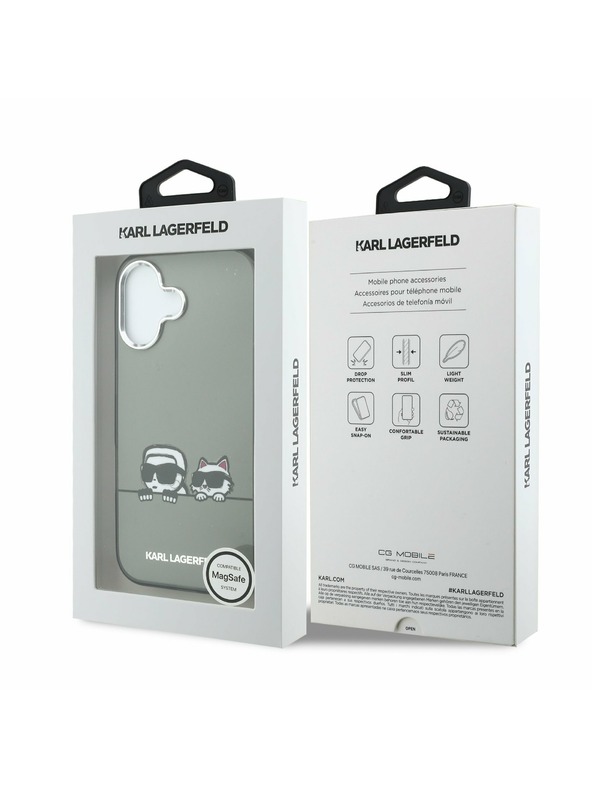 Karl Lagerfeld Karl Lagerfeld IML K&CH Heads Logo MagSafe Zadní Kryt pro iPhone 17 Black