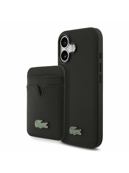 Lacoste Lacoste Iconic Petit Pique MagSafe Zadní Kryt + Peněženka pro iPhone 17 Black