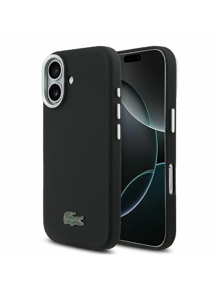 Lacoste Lacoste PVC Iconic Petit Pique Metal Logo MagSafe Zadní Kryt pro iPhone 17 Black