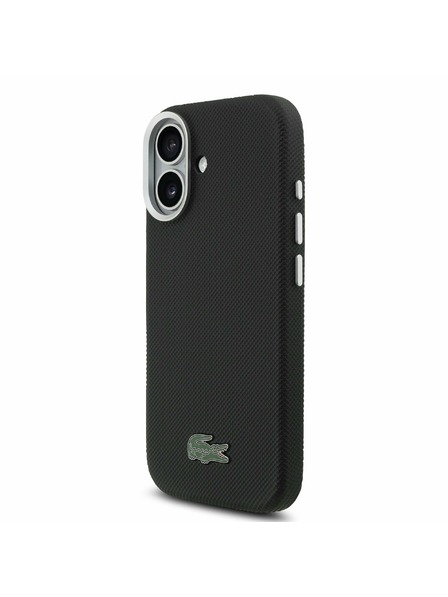 Lacoste Lacoste PVC Iconic Petit Pique Metal Logo MagSafe Zadní Kryt pro iPhone 17 Black