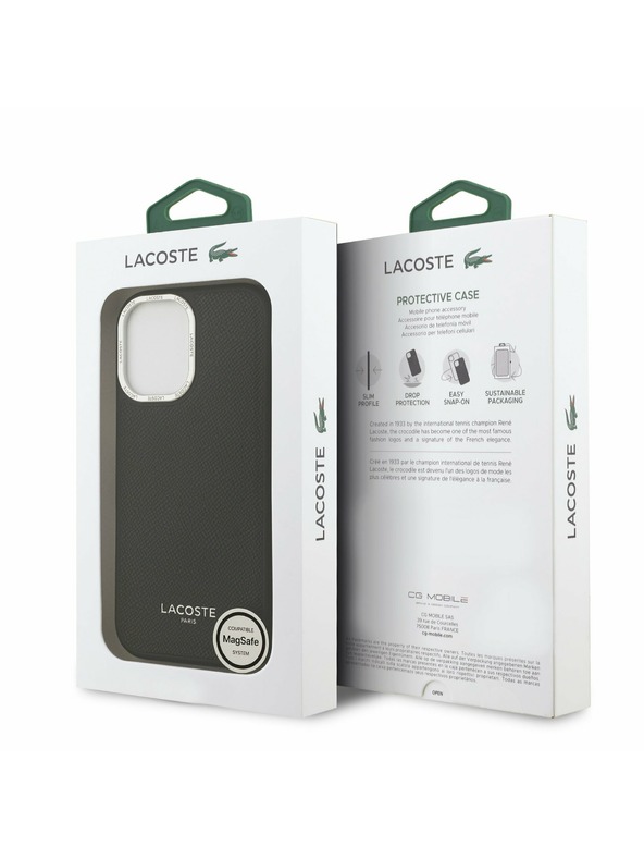Lacoste Lacoste PU Leather Champs Elysees MagSafe Zadní Kryt pro iPhone 17 Black