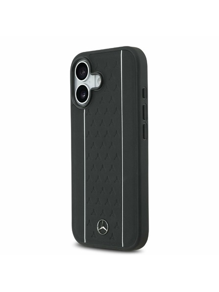 Mercedes Mercedes Leather Star Pattern and Stripes MagSafe Zadní Kryt pro iPhone 17 Black/White