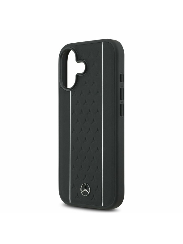 Mercedes Mercedes Leather Star Pattern and Stripes MagSafe Zadní Kryt pro iPhone 17 Black/White