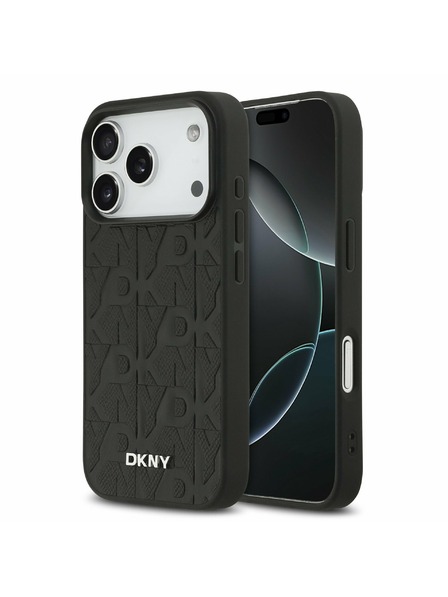 DKNY DKNY PU Leather Grid Pattern Magsafe Zadní Kryt pro iPhone 17 Pro Black