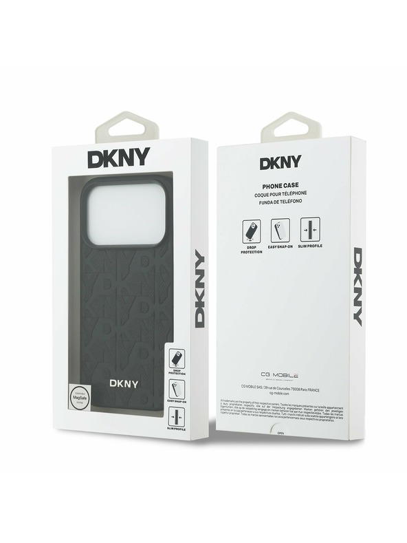 DKNY DKNY PU Leather Grid Pattern Magsafe Zadní Kryt pro iPhone 17 Pro Black