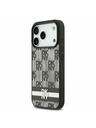 DKNY DKNY PU Leather Checkered Pattern and Stripe Zadní Kryt pro iPhone 17 Pro Black