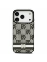DKNY DKNY PU Leather Checkered Pattern and Stripe Zadní Kryt pro iPhone 17 Pro Black