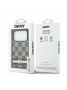 DKNY DKNY PU Leather Checkered Pattern and Stripe Zadní Kryt pro iPhone 17 Pro Black