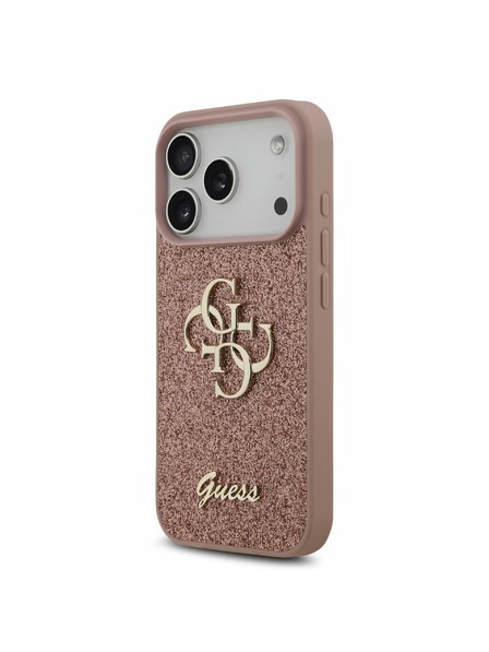Guess Guess PU Fixed Glitter 4G Metal Logo Zadní Kryt pro iPhone 17 Pro Pink