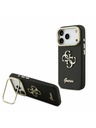 Guess Guess PU Grained 4G Logo Stand Camera Frame Zadní Kryt pro iPhone 17 Pro Black