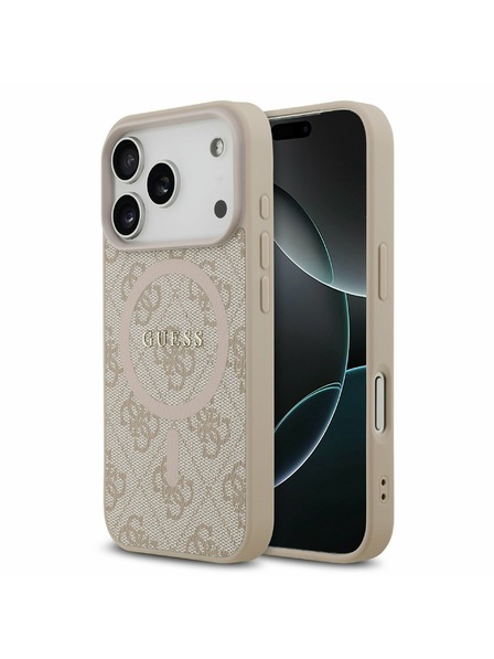 Guess Guess PU Leather 4G Colored Ring MagSafe Zadní Kryt pro iPhone 17 Pro Pink