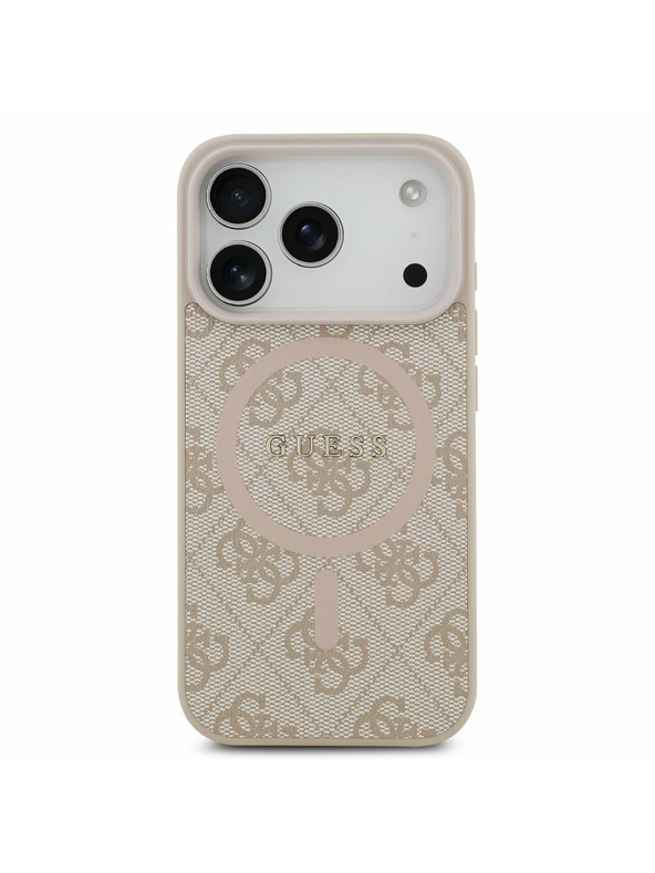 Guess Guess PU Leather 4G Colored Ring MagSafe Zadní Kryt pro iPhone 17 Pro Pink