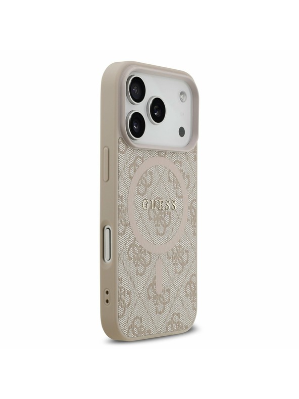Guess Guess PU Leather 4G Colored Ring MagSafe Zadní Kryt pro iPhone 17 Pro Pink