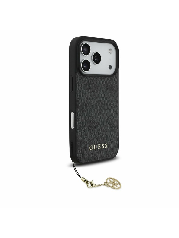 Guess Guess 4G Charm MagSafe Zadní Kryt pro iPhone 17 Pro Tone on Tone Grey