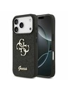 Guess Guess PU Fixed Glitter 4G Metal Logo Zadní Kryt pro iPhone 17 Pro Black