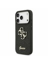Guess Guess PU Fixed Glitter 4G Metal Logo Zadní Kryt pro iPhone 17 Pro Black