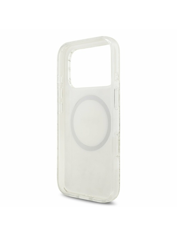 Guess Guess IML Flowers Allover Strap MagSafe Zadní Kryt pro iPhone 17 Pro White
