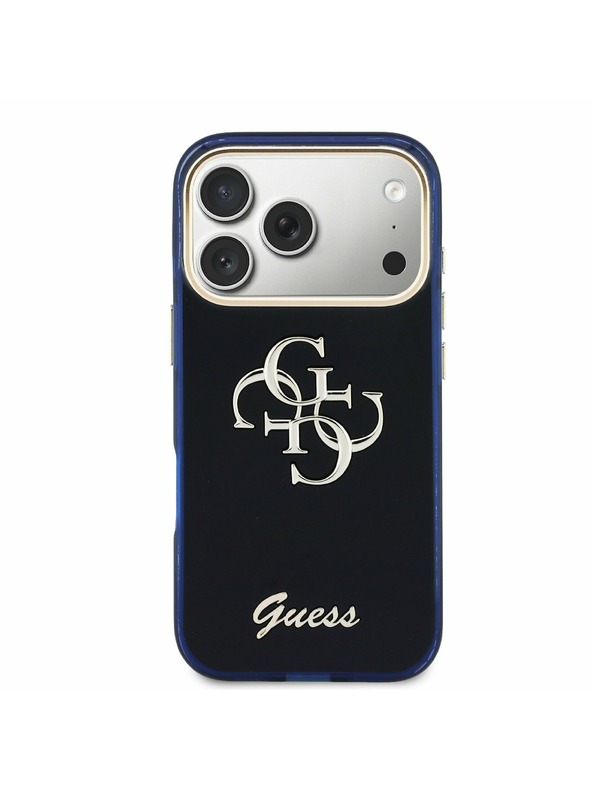 Guess Guess IML 4G Script Metal Logo Zadní Kryt pro iPhone 17 Pro Blue