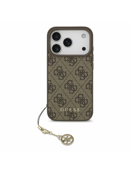 Guess Guess 4G Charm MagSafe Zadní Kryt pro iPhone 17 Pro Tone on Tone Brown
